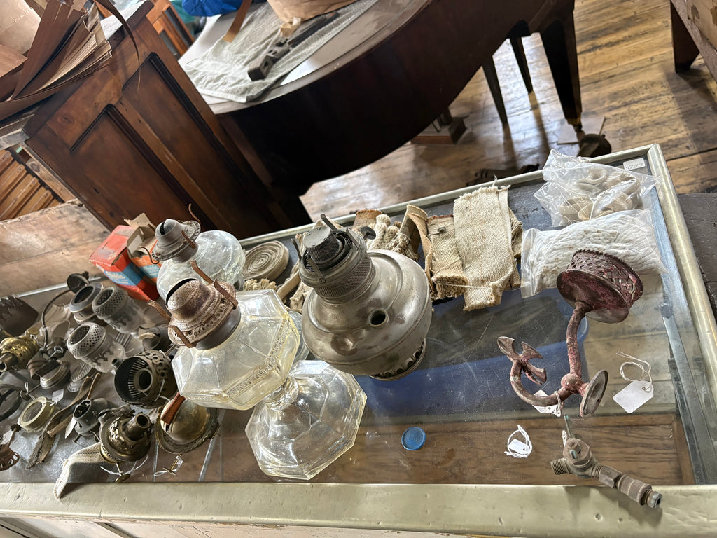Vintage oil lamp parts per piece