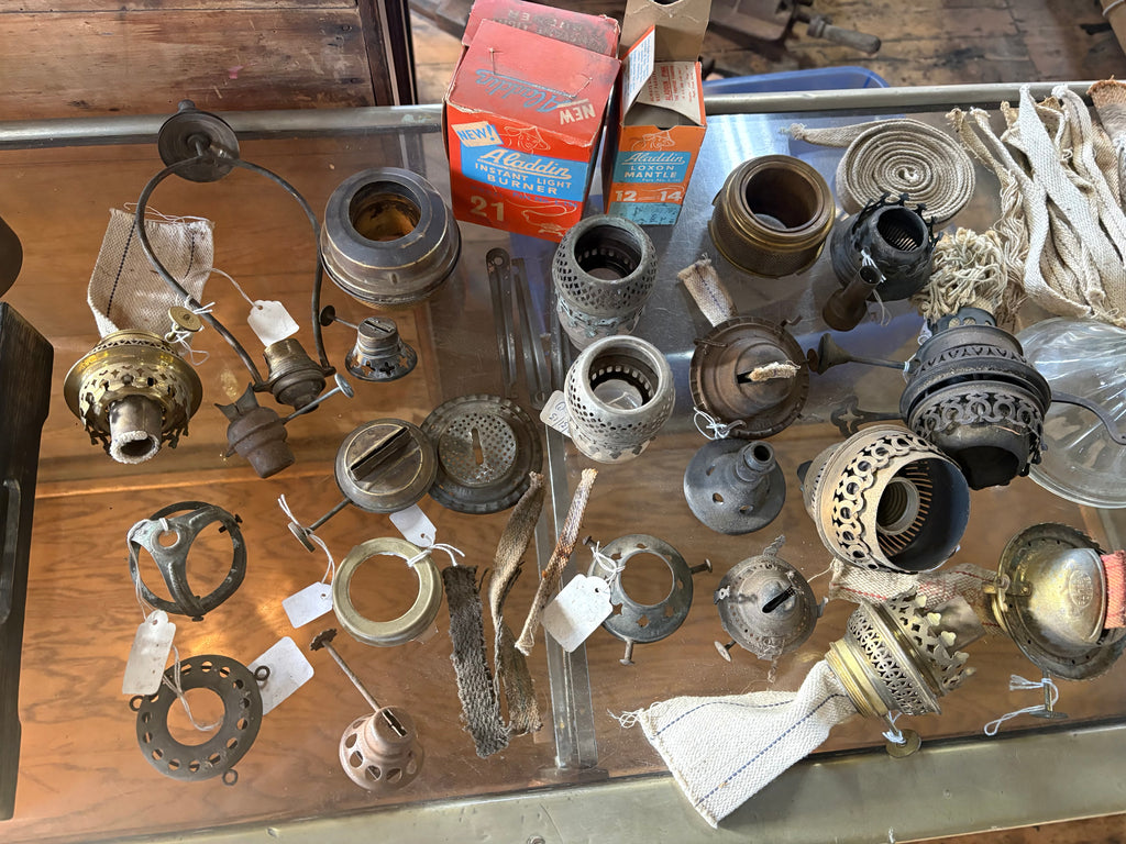 Vintage oil lamp parts per piece