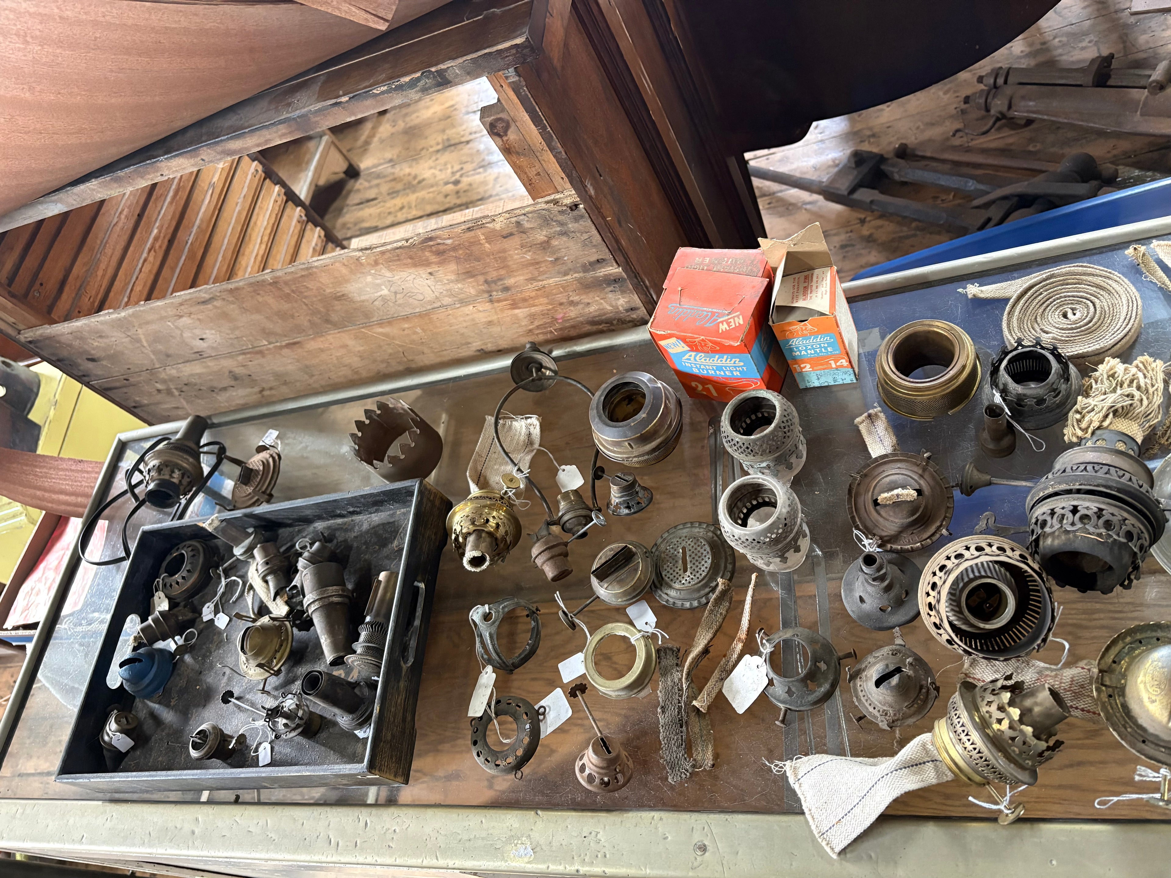 Vintage oil lamp parts per piece