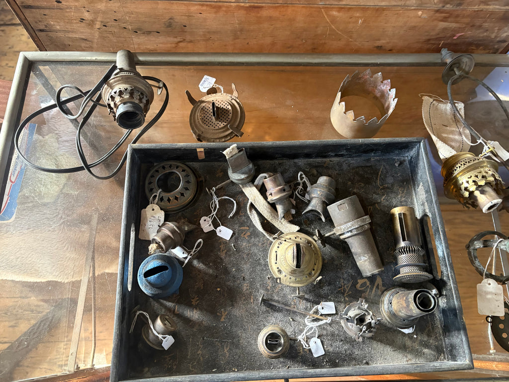 Vintage oil lamp parts per piece