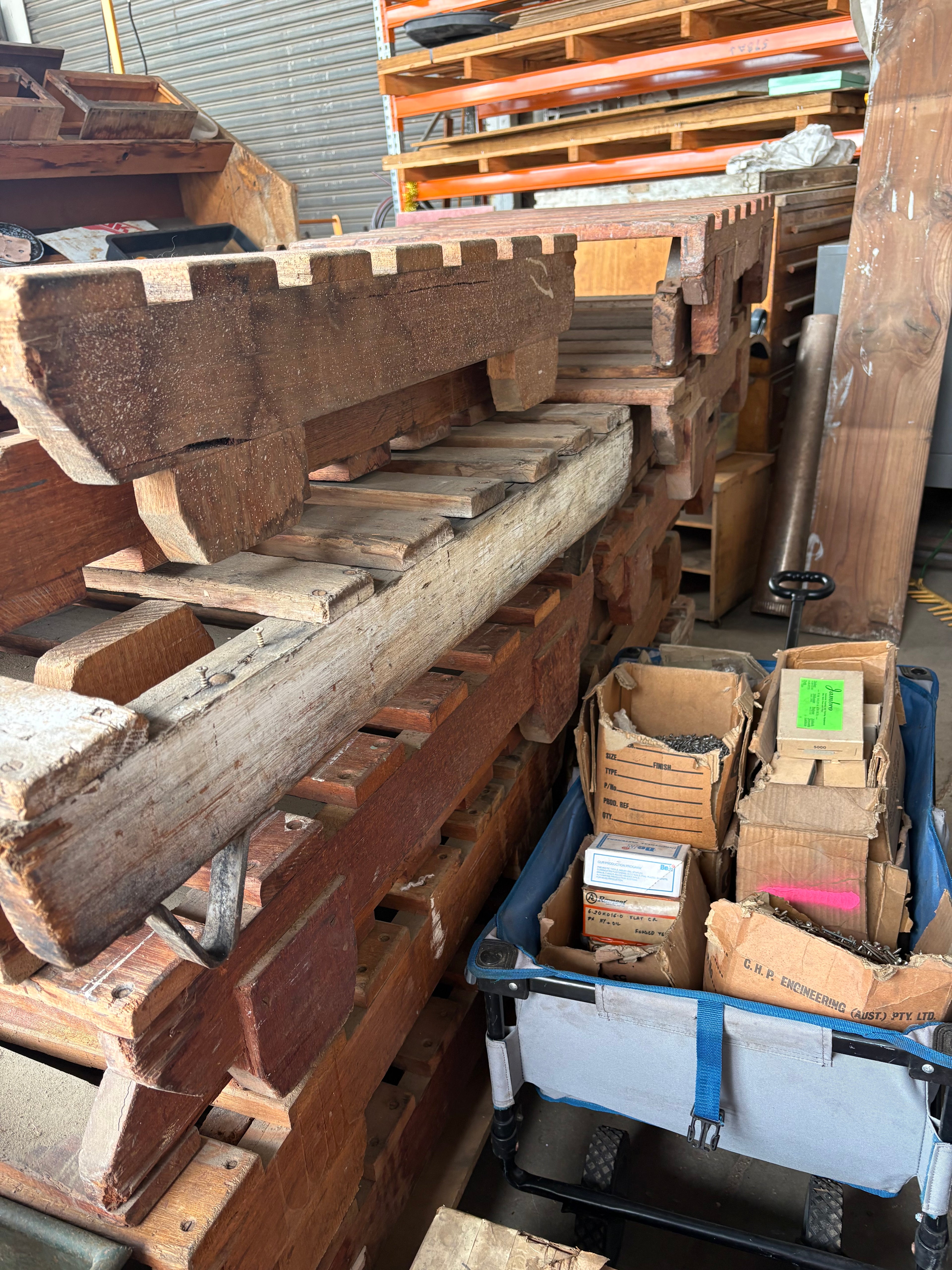 Vintage solid timber pallets