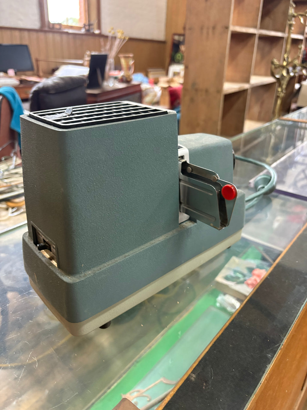 Antique slide projector in box with original manual