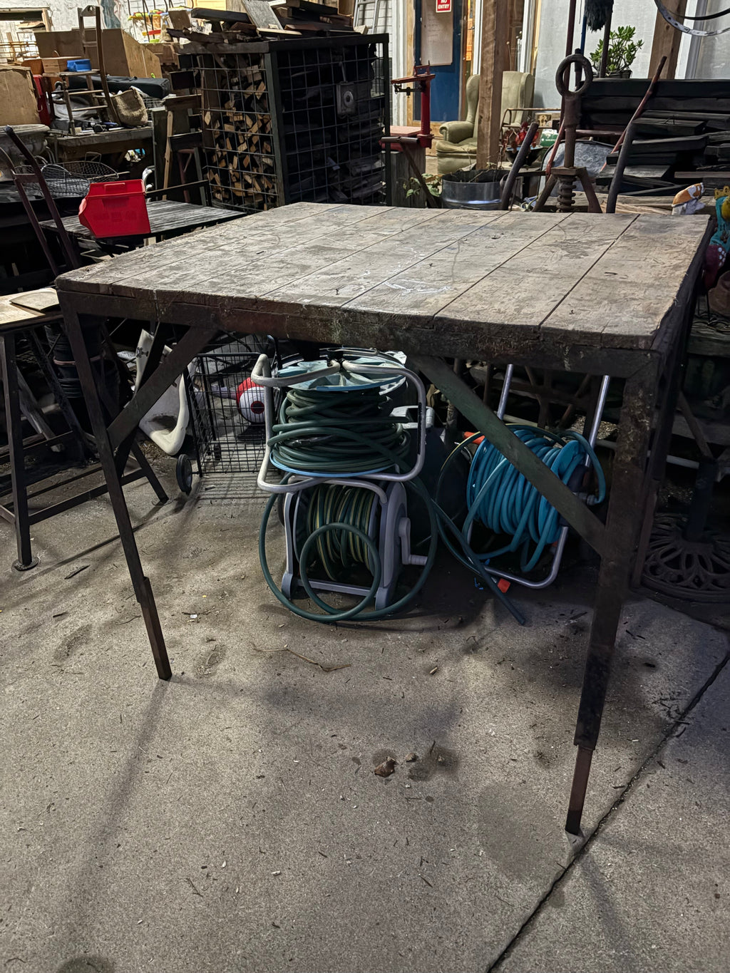 Baltic Pine and Steel Industrial Table