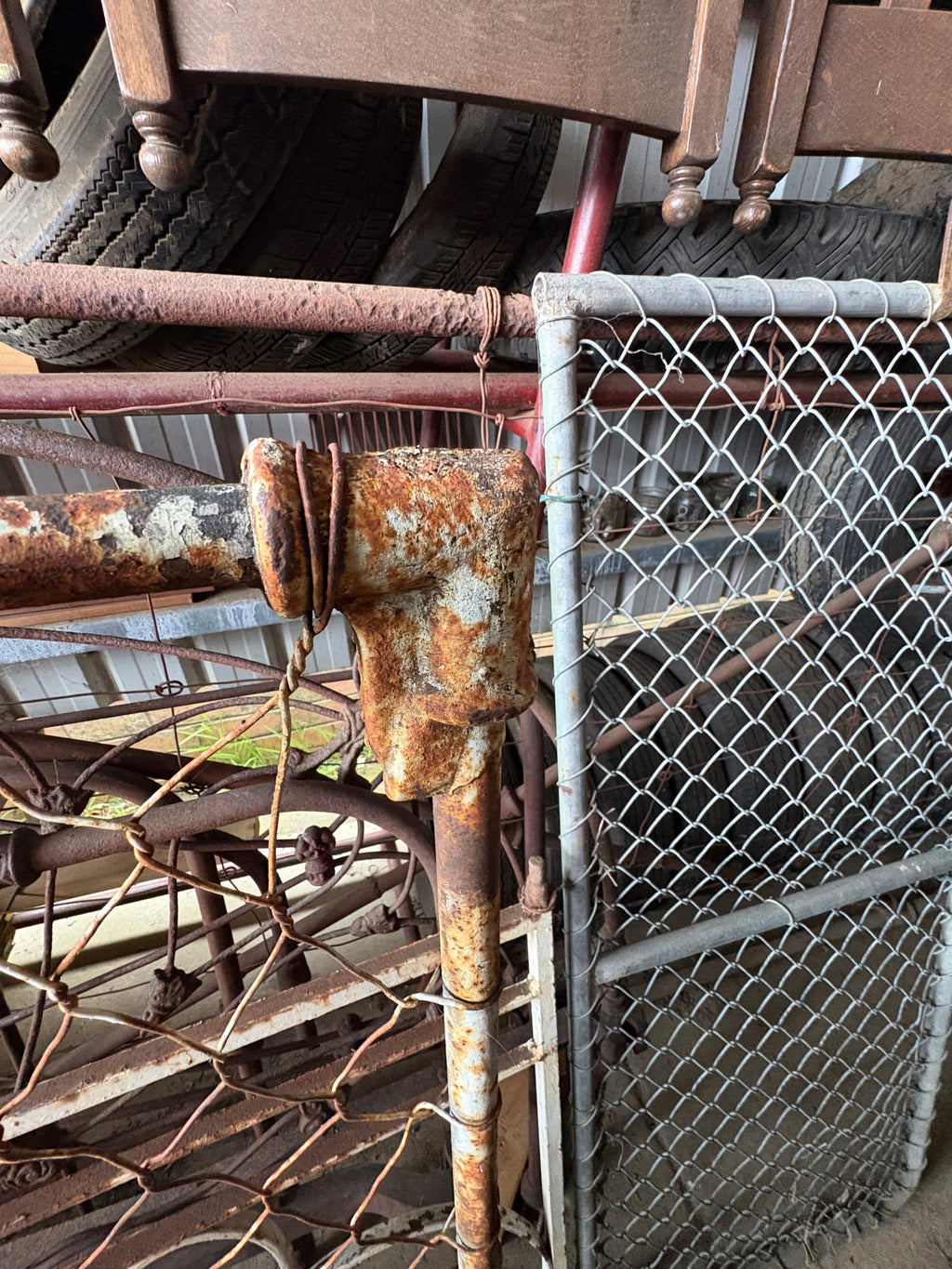 Vintage Steel Gate with Knuckle Detail