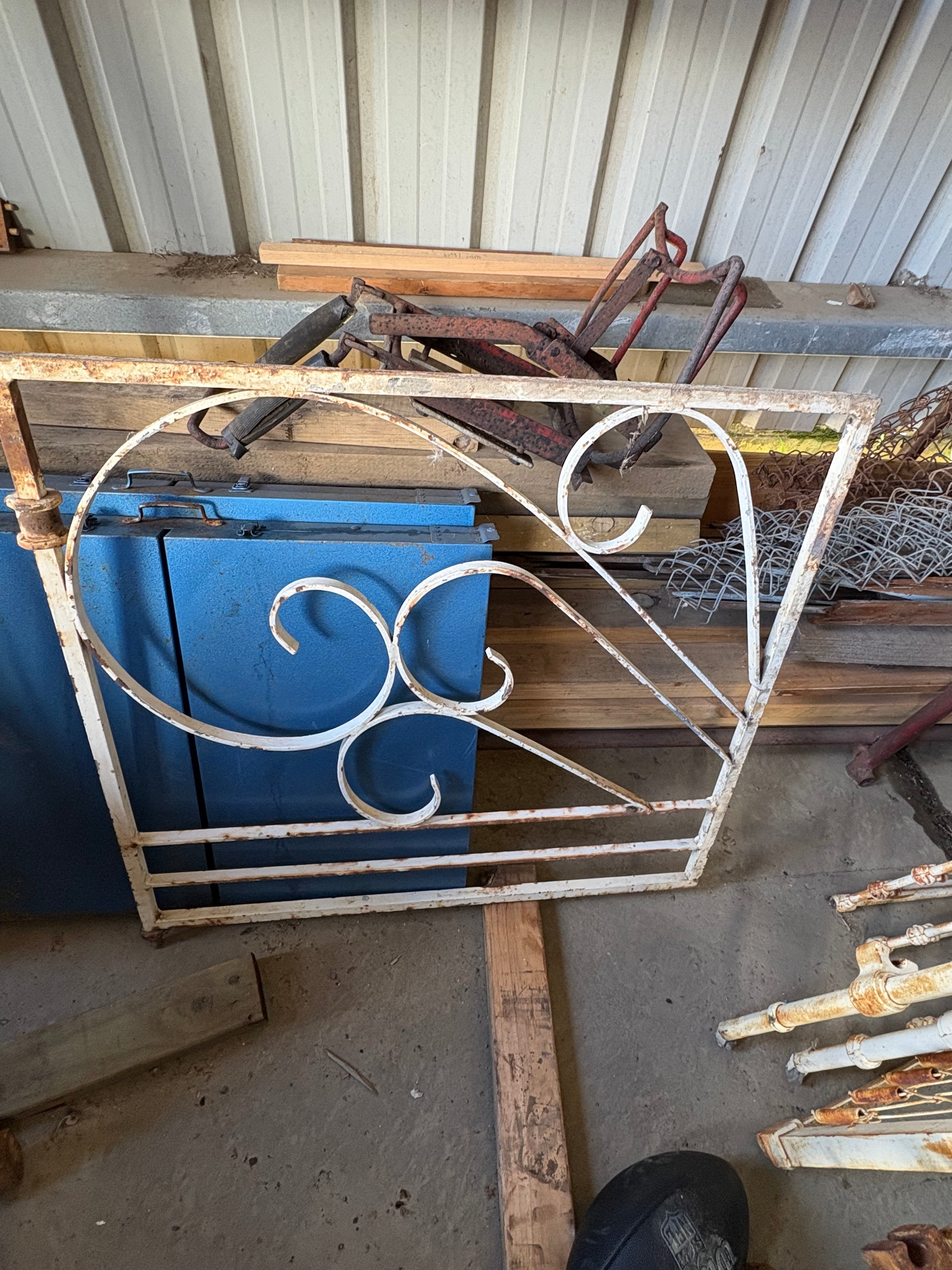 Wrought Iron Gate in Cream